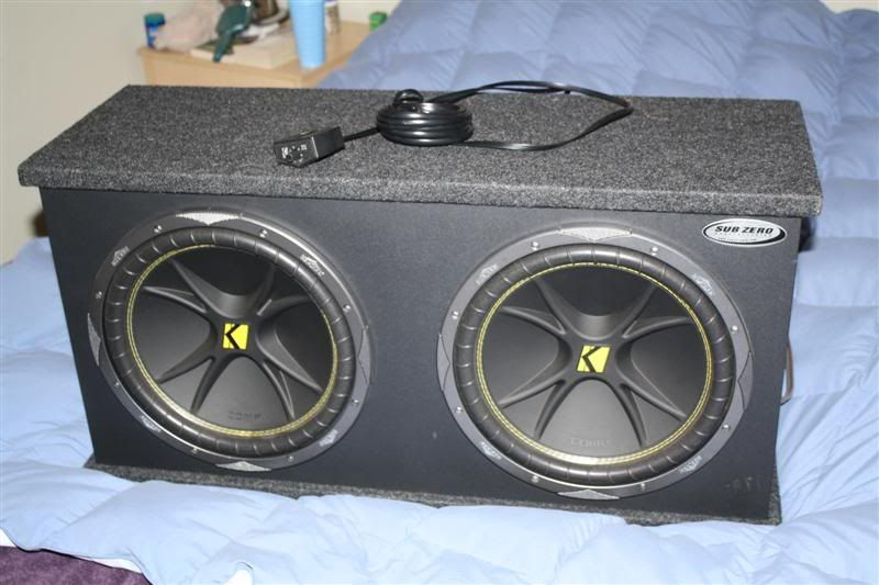 2 12" Kicker Comp Subs w/ Kicker ZX300.1 Amp VW Vortex Volkswagen Forum
